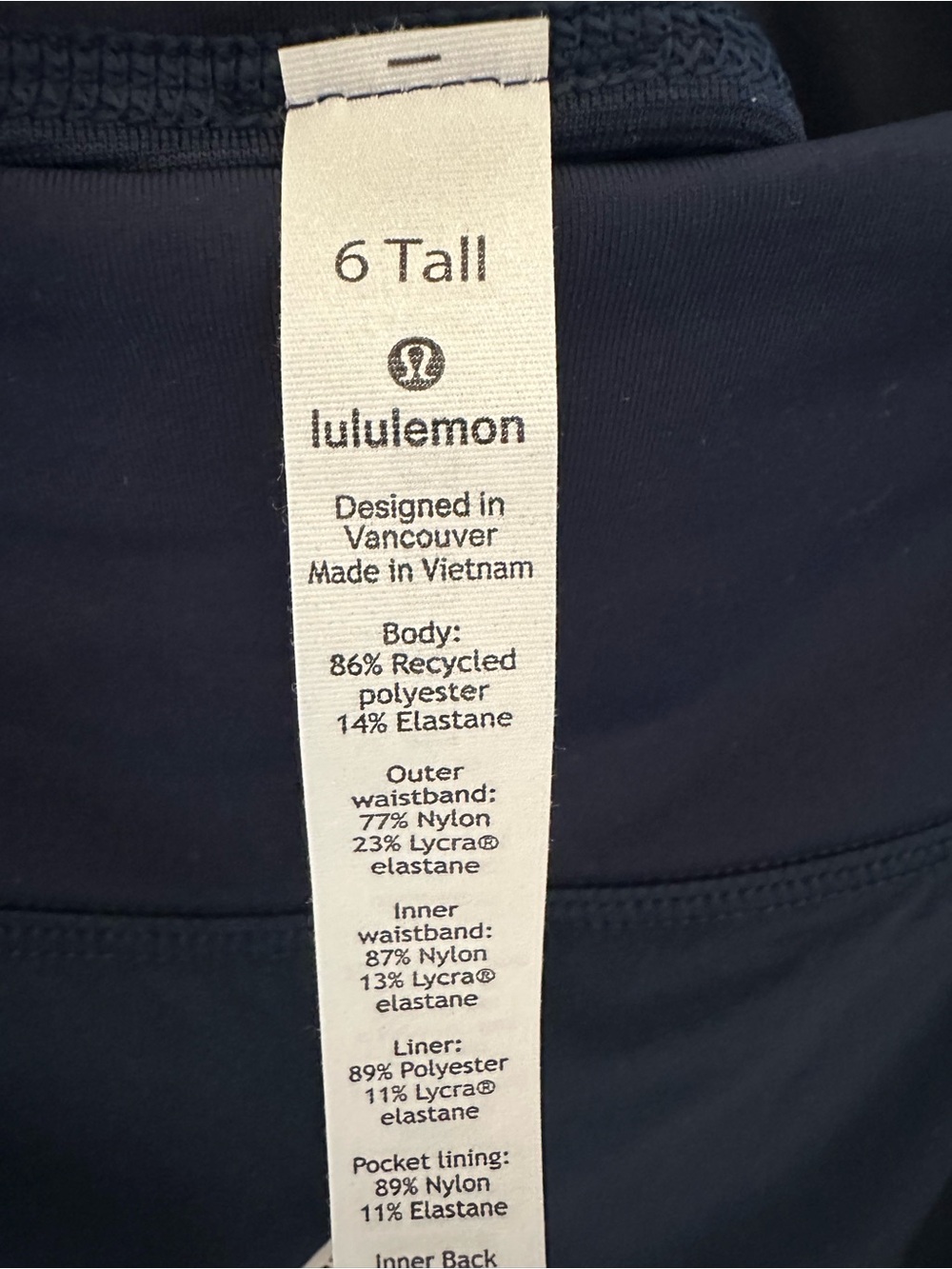 Lululemon Navy Speed Up Shorts 4” Size 6 - Picture 3 of 5